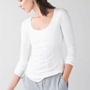 Lululemon Between The Lines Shirt Women's Long sleeve White Size 12 NWT
